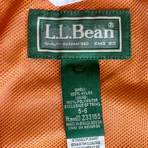L.L. Bean Kids' White & Orange Rain Jacket - Picture 3 of 4